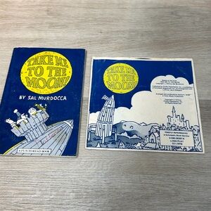 Rare vintage take me to the Moon 45 + storybook